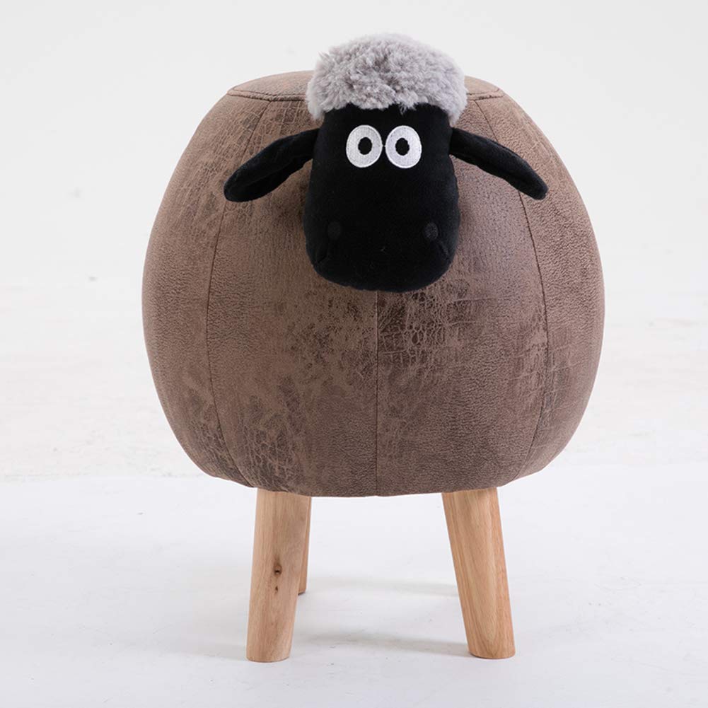 Pouf animal ottoman rond rembourré assise similicuir confortable