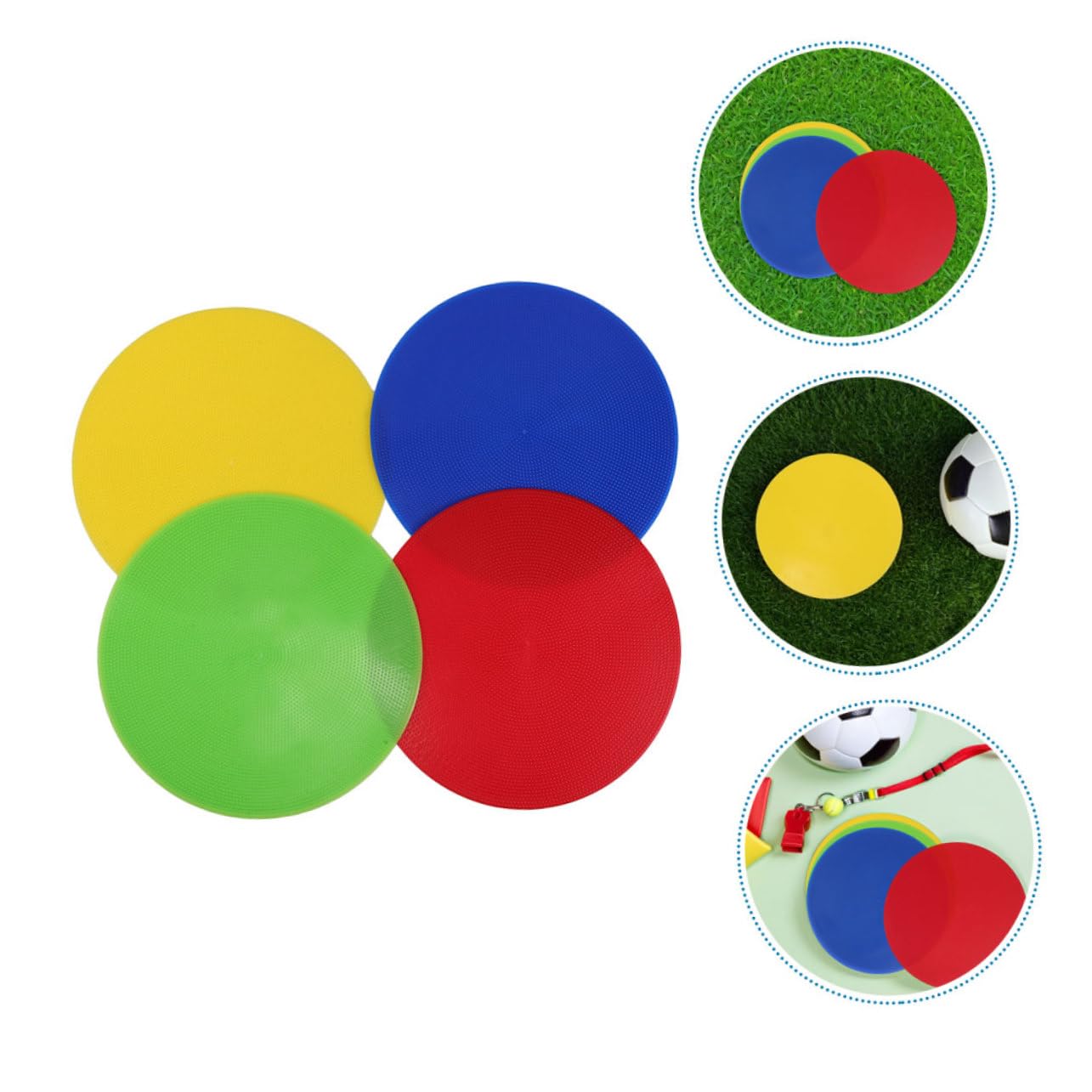 Mikikit Marqueurs à Disque Plat Visibilité Améliorée Lot de 8 en PVC Revêtement Anti-UV pour Entraînement de Football et Exercices D'agilité Sportive