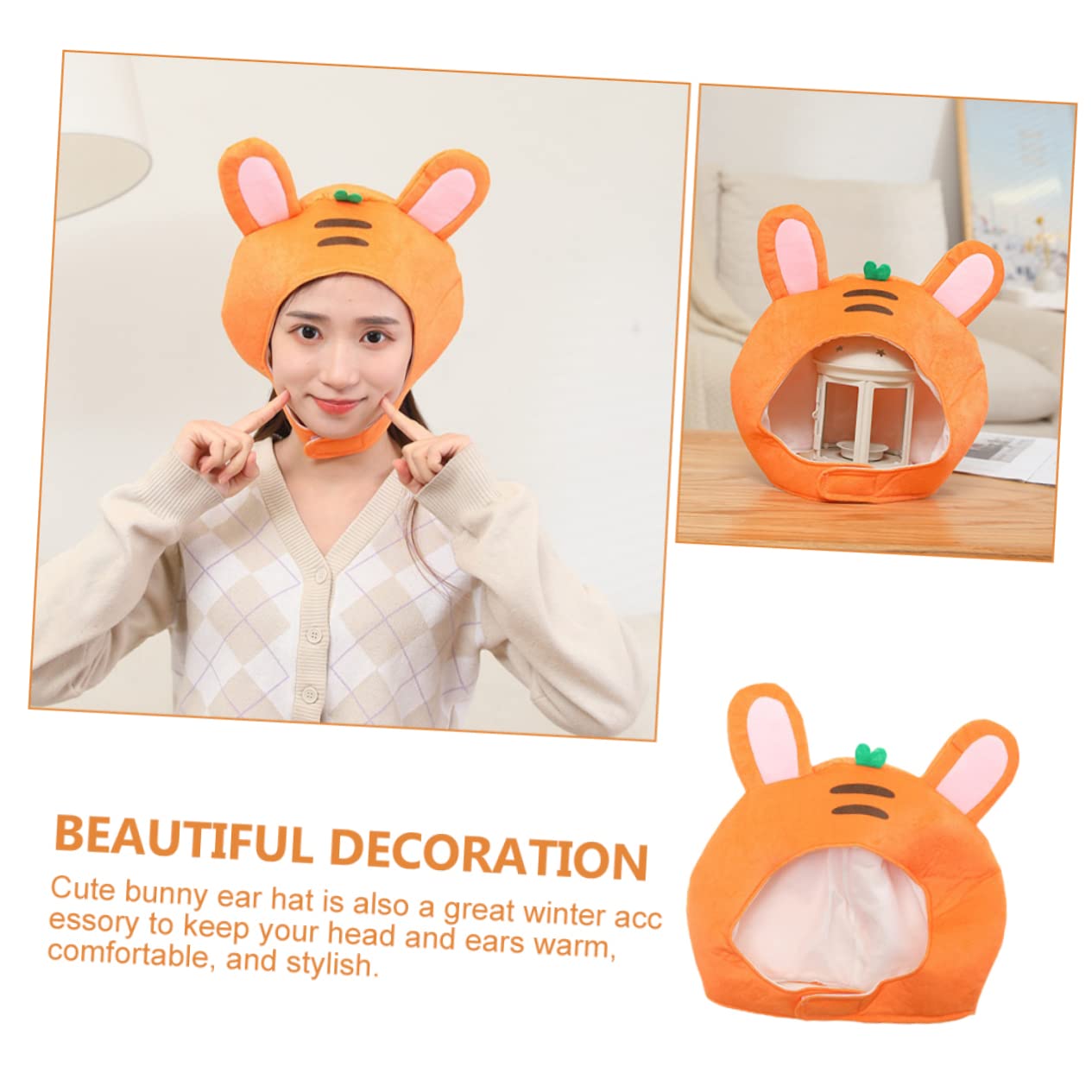 Abaodam 3piezas Sombrero De Peluche Con Orejas De Conejo Para y Fiesta De Pascua Accesorio De Disfraz Con Diseño De Adultos