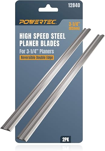 POWERTEC Paquete de 2 cuchillas cepilladoras HSS de 3-1/4 pulgadas para Wen 6530, DeWalt DCP580B, Porter-Cable PC70THP, RYOBI P611, Bosch PK2632K,