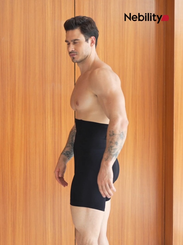 Heren buikweg onderhemd compressieshirt shapewear afslanken korset body shaper korset tank top shirt, zwart, XXL