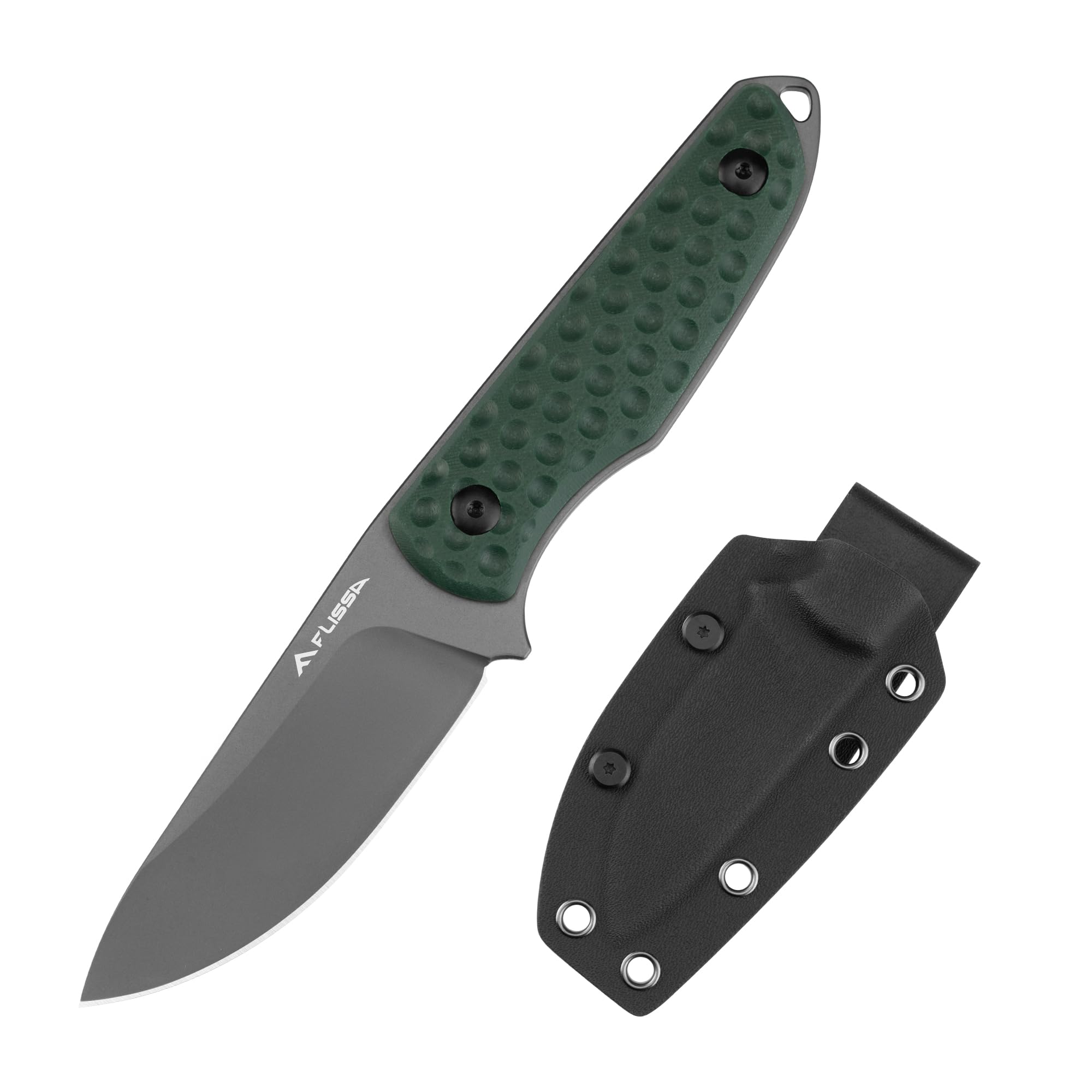 FLISSA Fixed Blade Knife with Kydex Sheath, 3.4" 14C28N Steel Full Tang Blade, G10 Handle for EDC Outdoor Hiking, Camping, Survival, Gift for Men