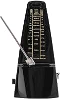 Metrônomo mecânico, metrônomo de pêndulo universal, design elegante, temporizador de música para piano, guitarra, violino, bateria e outros instrumentos (preto)