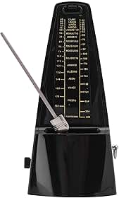 Metrônomo mecânico, metrônomo de pêndulo universal, design elegante, temporizador de música para piano, guitarra, violino, bateria e outros instrumentos (preto)