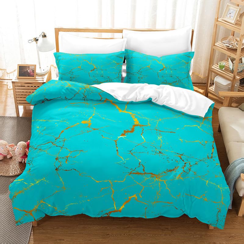 Housse de couette 140x200 bleu marbre : transformez l'ambiance de la chambre d'un ado ou adulte