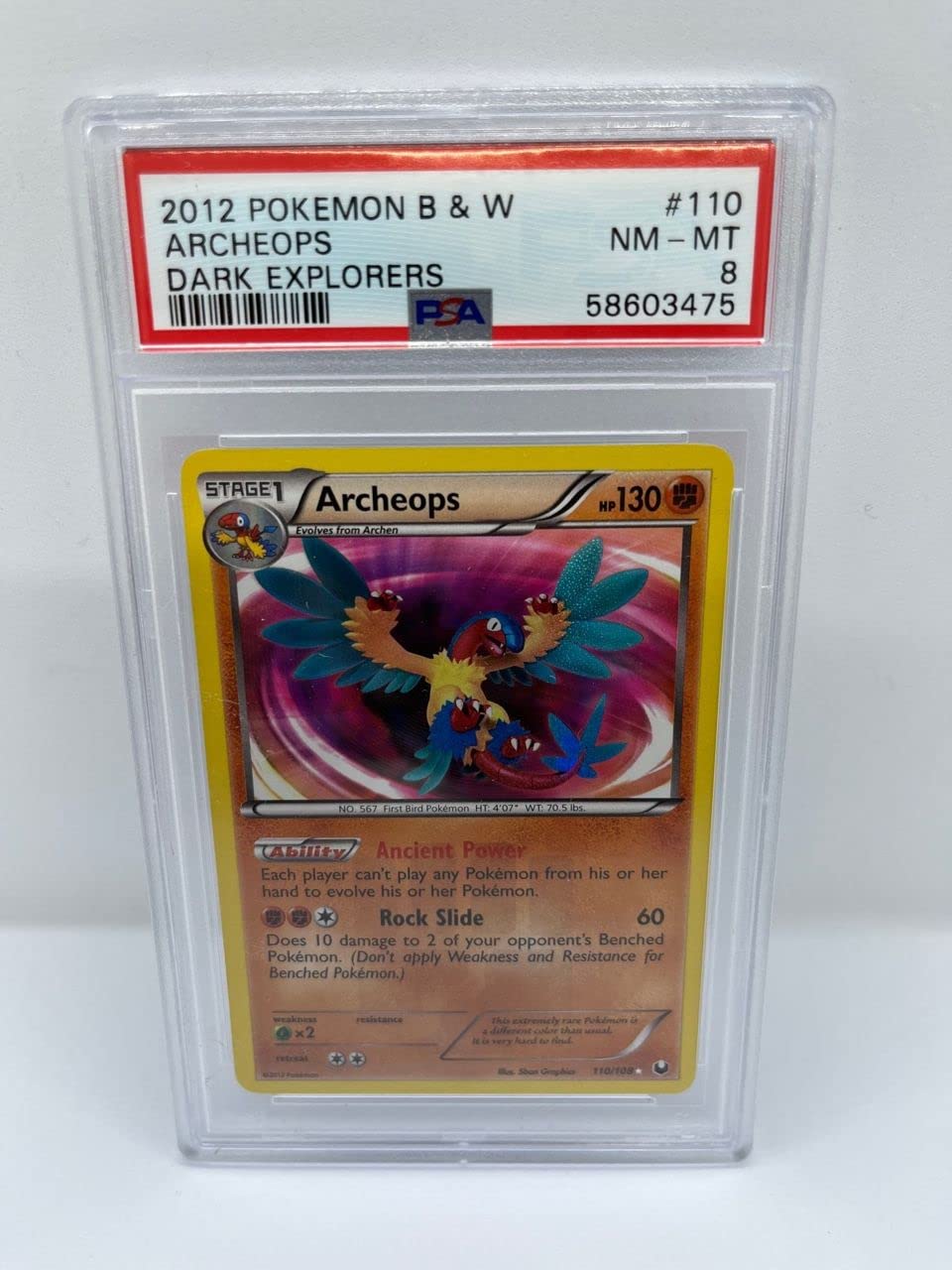 Archeops 110/108 PSA 8 Graded Rare Pokemon Card (2013 Pokemon B & W