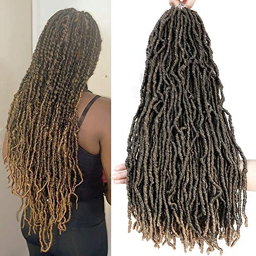 24 Inch New Faux Locs Crochet Braids 6 Packs Crochet Goddess Faux locs Crochet Pre-Looped 100% Premium Fiber Synthetic Crochet Braids African Roots Soft Natural Hair Extensions Born Locs Crochet Hair