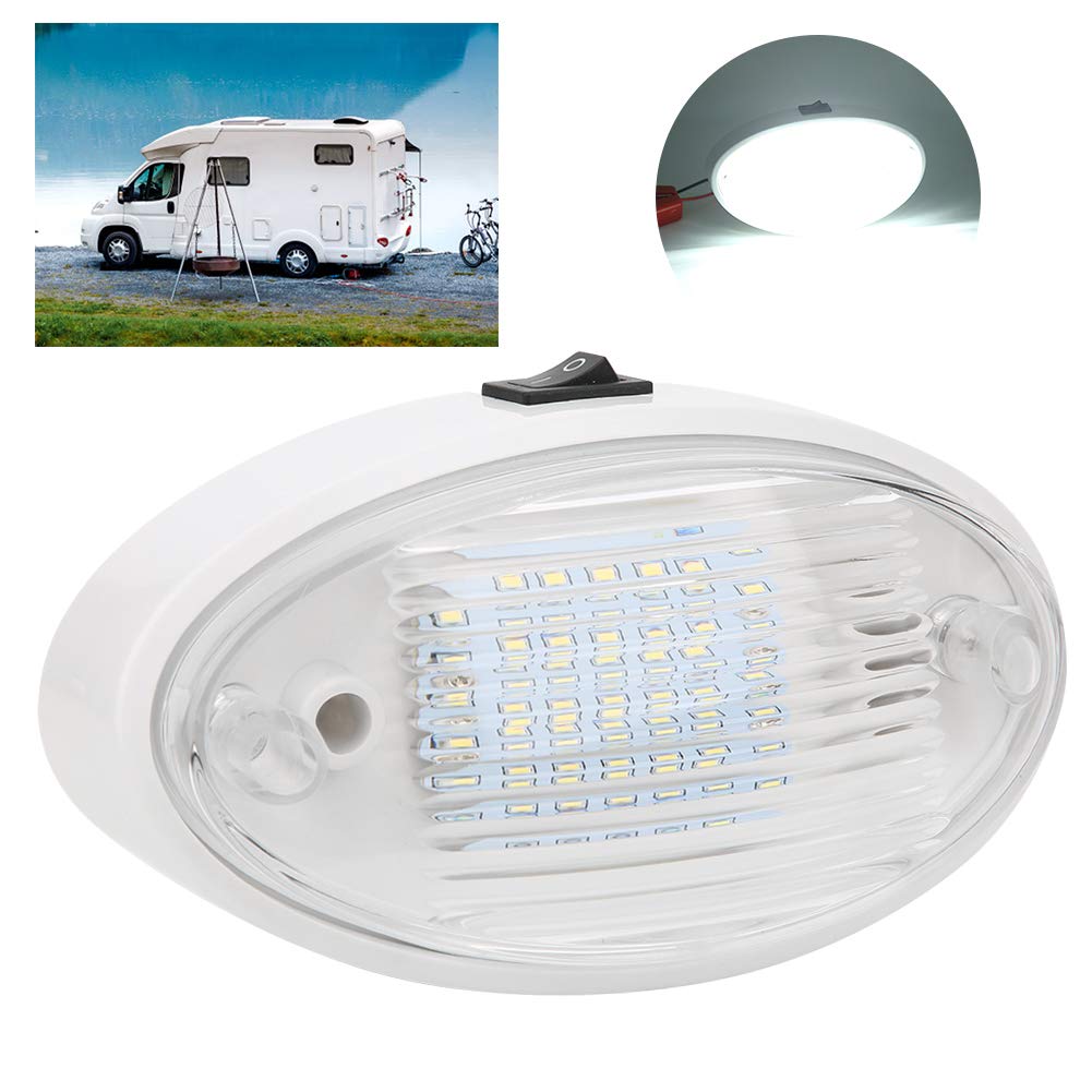 Luce di utilità per veranda esterna ovale a LED per camper, lampada da soffitto a LED ad alta luminosità da 12V 400lm per rimorchio di barche per yacht e camper
