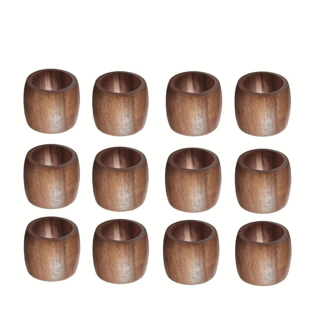 Anelli decorativi portatovagliolo ovale in legno naturale