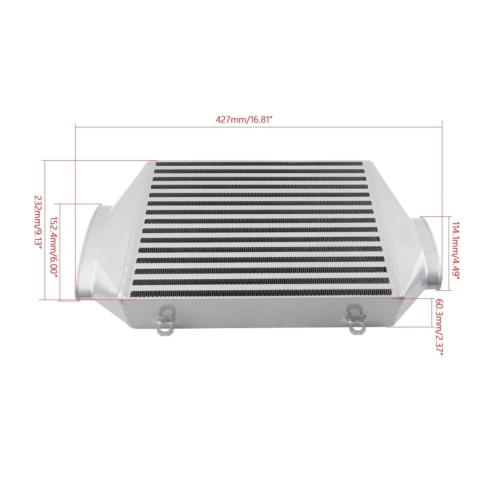 Chłodnica turbiny Wymiennik doładowania Pasuje Do Doładowania Cooper S 1.6L R53 R52 2002-2006 Górne Mocowanie Intercoolera(Black)