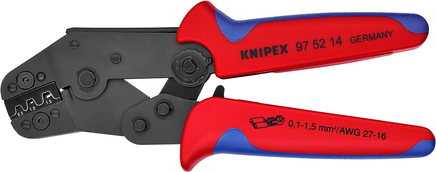 Knipex Pince à sertir forme courte brunie, avec gaines bi-matière 195 mm 97 52 14