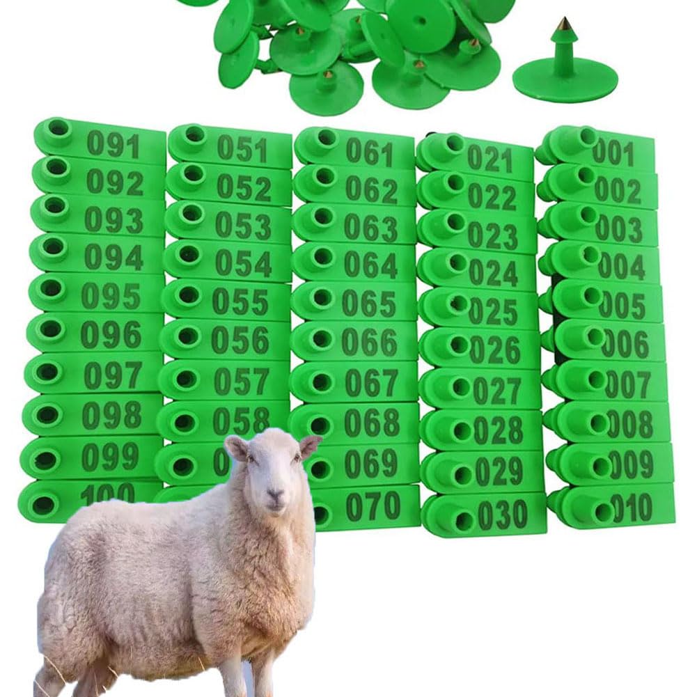 100/200/300/400pezzi di etichette auricolari per bovini,ovini e suini,etichette numerate per orecchini in plastica PE adatte per etichette auricolari di identificazione disuini,bovini,ovini e bestiame