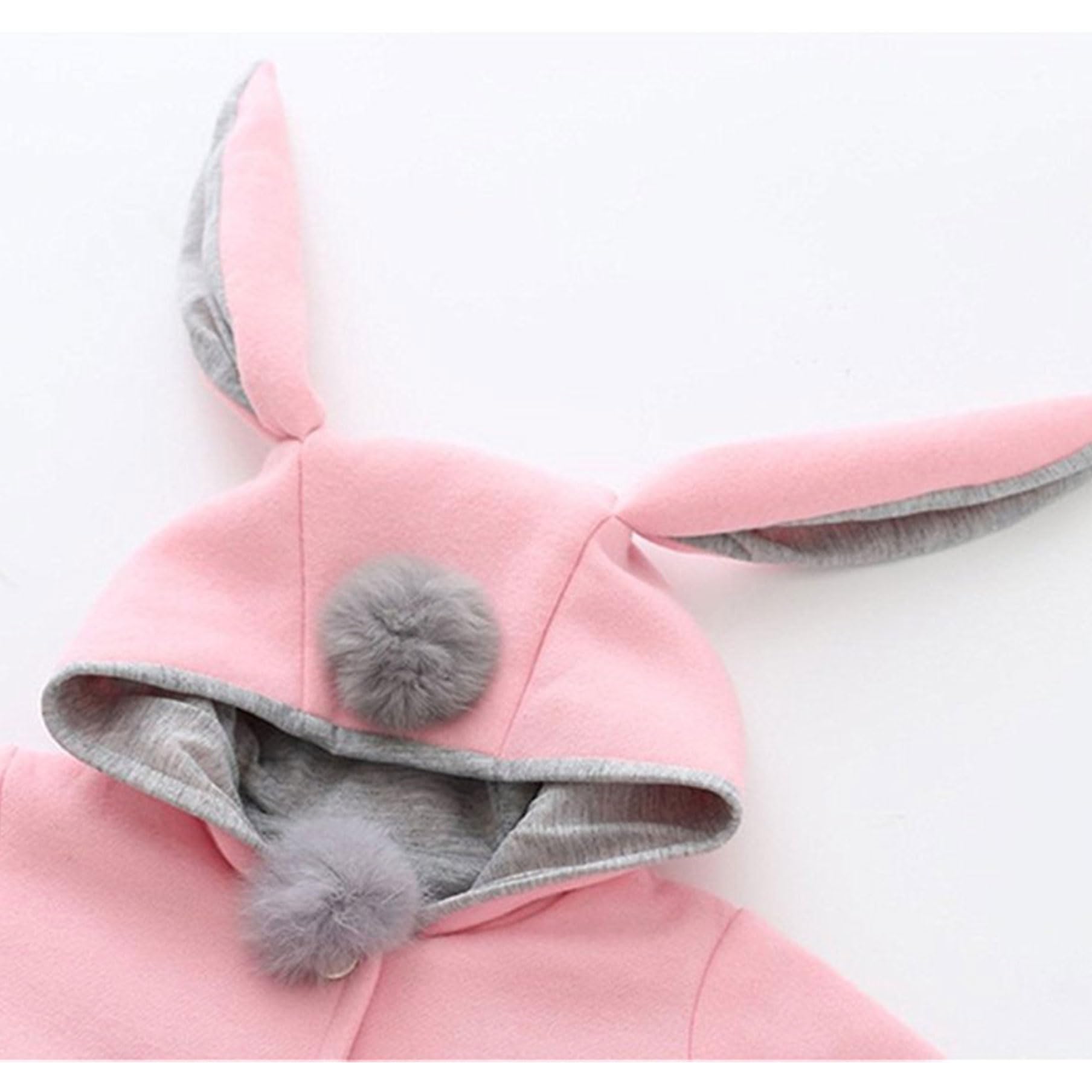 TMEOG Cappotto Giacca con Cappuccio Coniglio Felpa Mantello del Cappotto di Inverno della Pelliccia della Neonata Bambine e Bambino