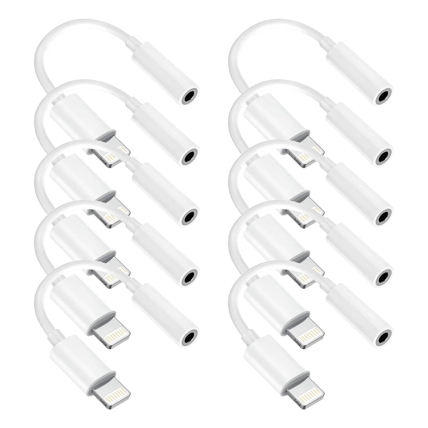 [Apple MFi Certified] 100 Pack for iPhone 3.5mm Headphones Adapter, Lightning to 3.5 mm Headphone/Earphone Jack Converter Audio Aux Dongle Compatible with iPhone 14 13 12 11 Pro XR XS Max X 8 7