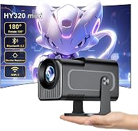 Eroshoo HY320 Mini Hordozható Projektor Full HD 1080P 4K Támogatással, Android 11, WiFi6, Bluetooth 5.2, 180° Forgatható, Otthoni Mozi és Kü 1