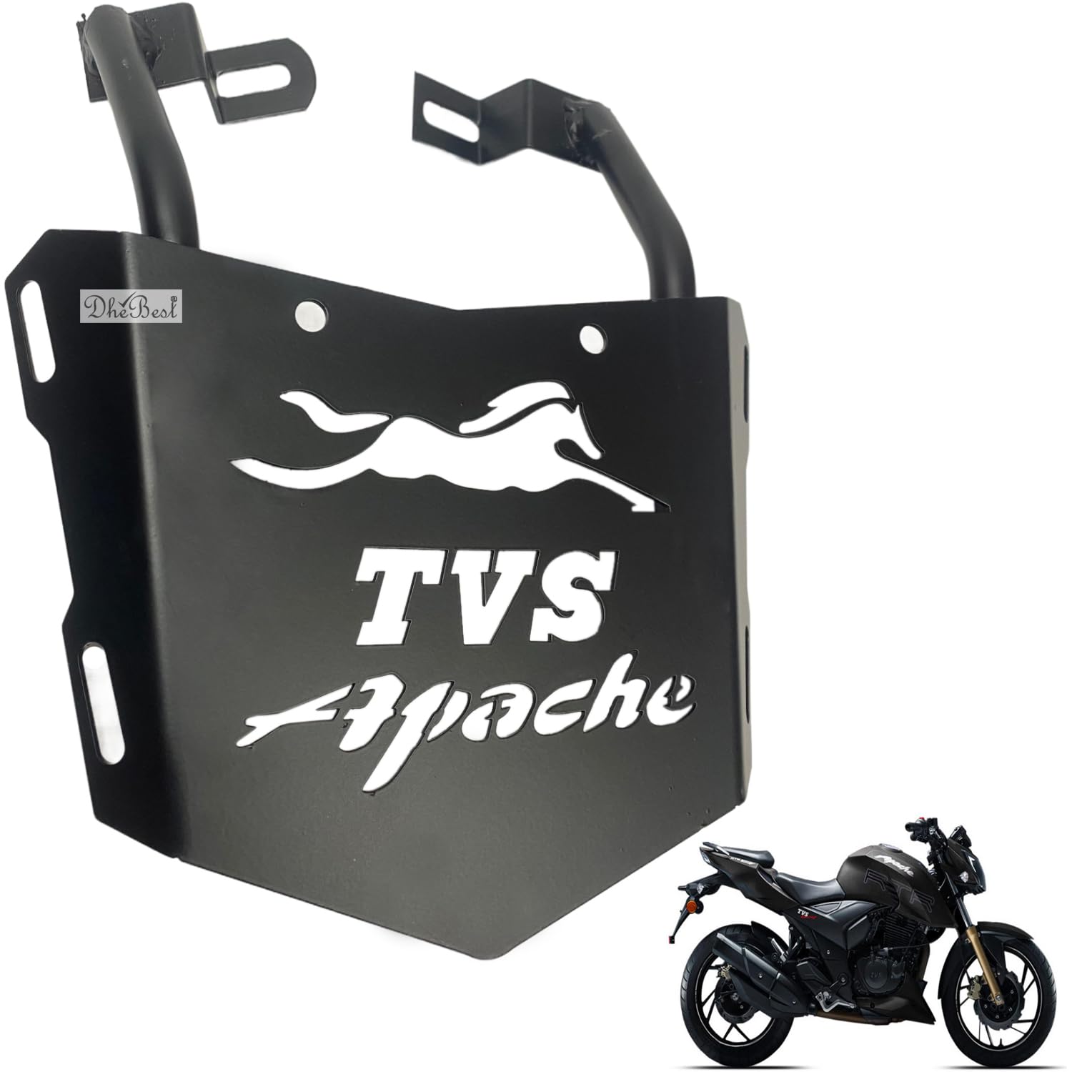 Dhe Best Bike Heavy Metal Back Rack Seat Extender Expedition Carrier Compatible with TVS Apache RTR 200 4V-image-34