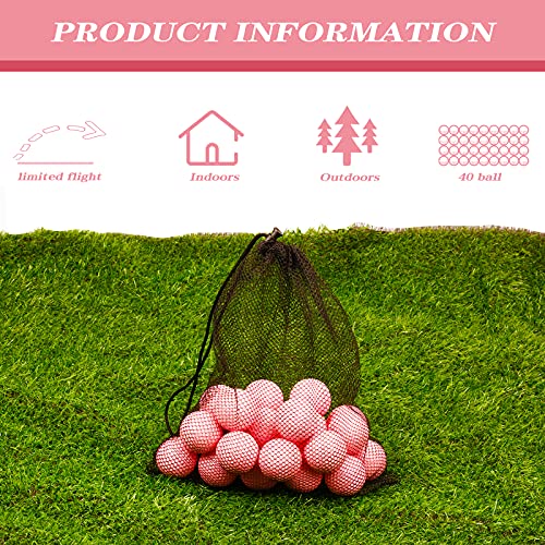 Image of 40 Pack Foam Golf Practice Balls - Realistic Feel and Limited Flight Training Balls for Indoor or Outdoor
