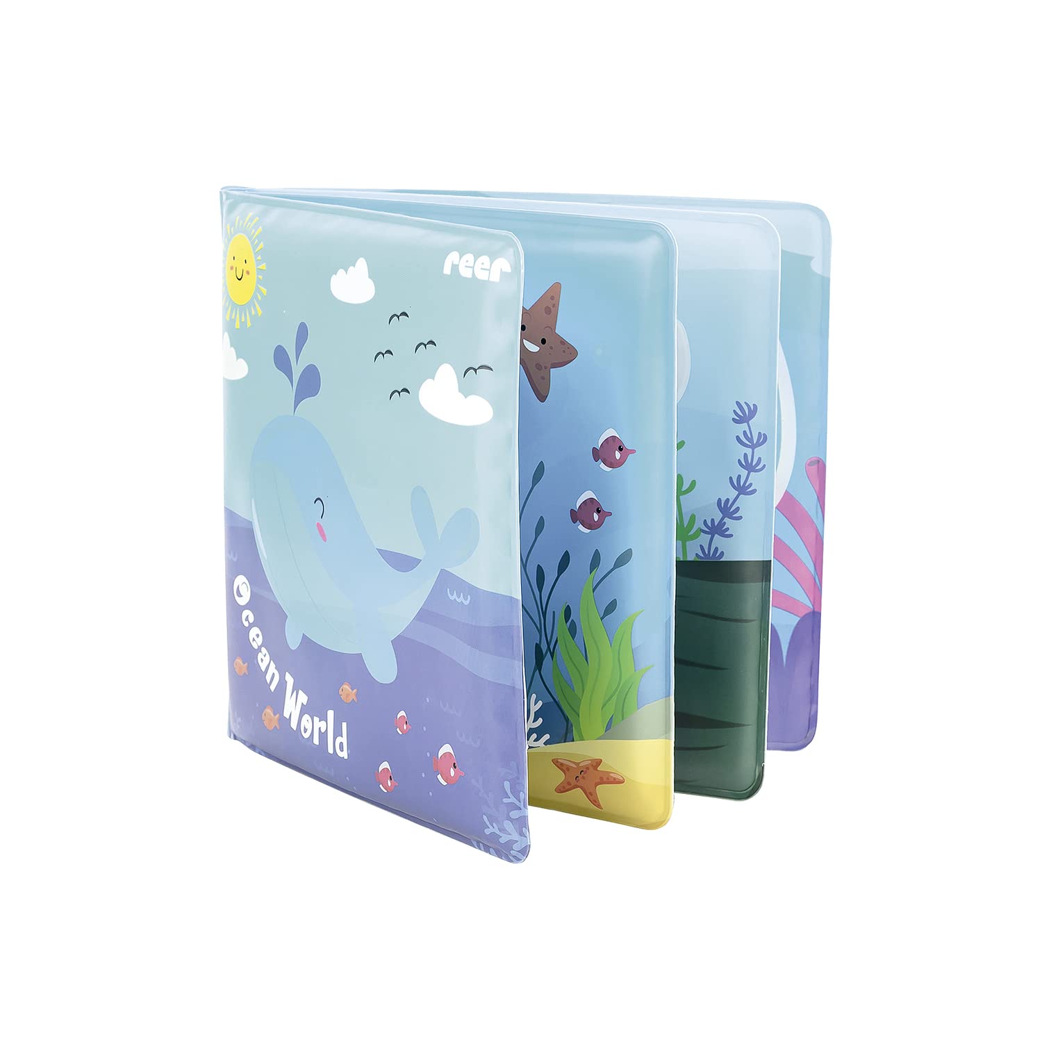 reer MyHappyBath Book – magiczna książka do kąpieli, ze zmianą kolorów i funkcją piszczenia, kolorowa