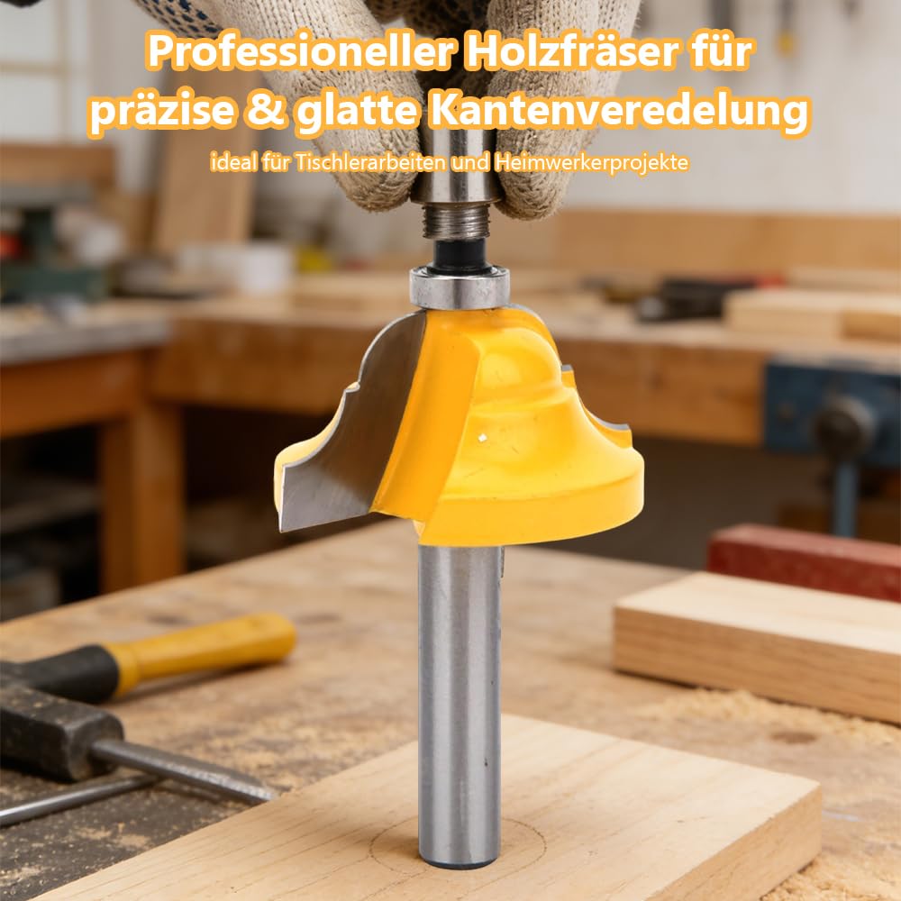 Fresa Per La Lavorazione del Legno, Fresa Artistica con Doppio Gambo da 8 Mm Per Fresatura di Stampi Per Modanature Romane Per Armadietti con Telaio della Porta(8*38.1MM)