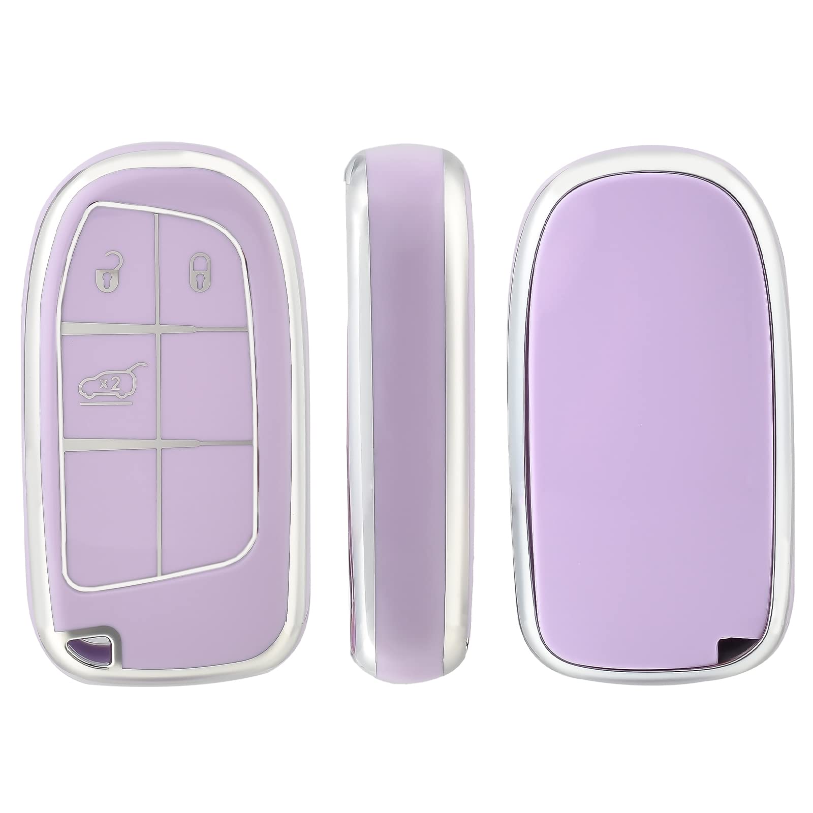 Coque Clé Voiture OFF WE GO Pour Jeep/Dodge - Protection TPU, Or Noir, Modèles 2012+