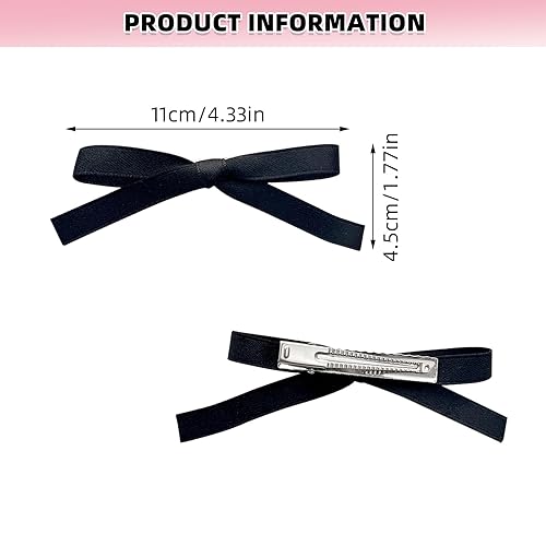 Miniatura 7 de 8 pinzas para el cabello para mujer, lazos de satén con lazo, bonitos lazos para el cabello, accesorios para el cabello de color sólido para mujer