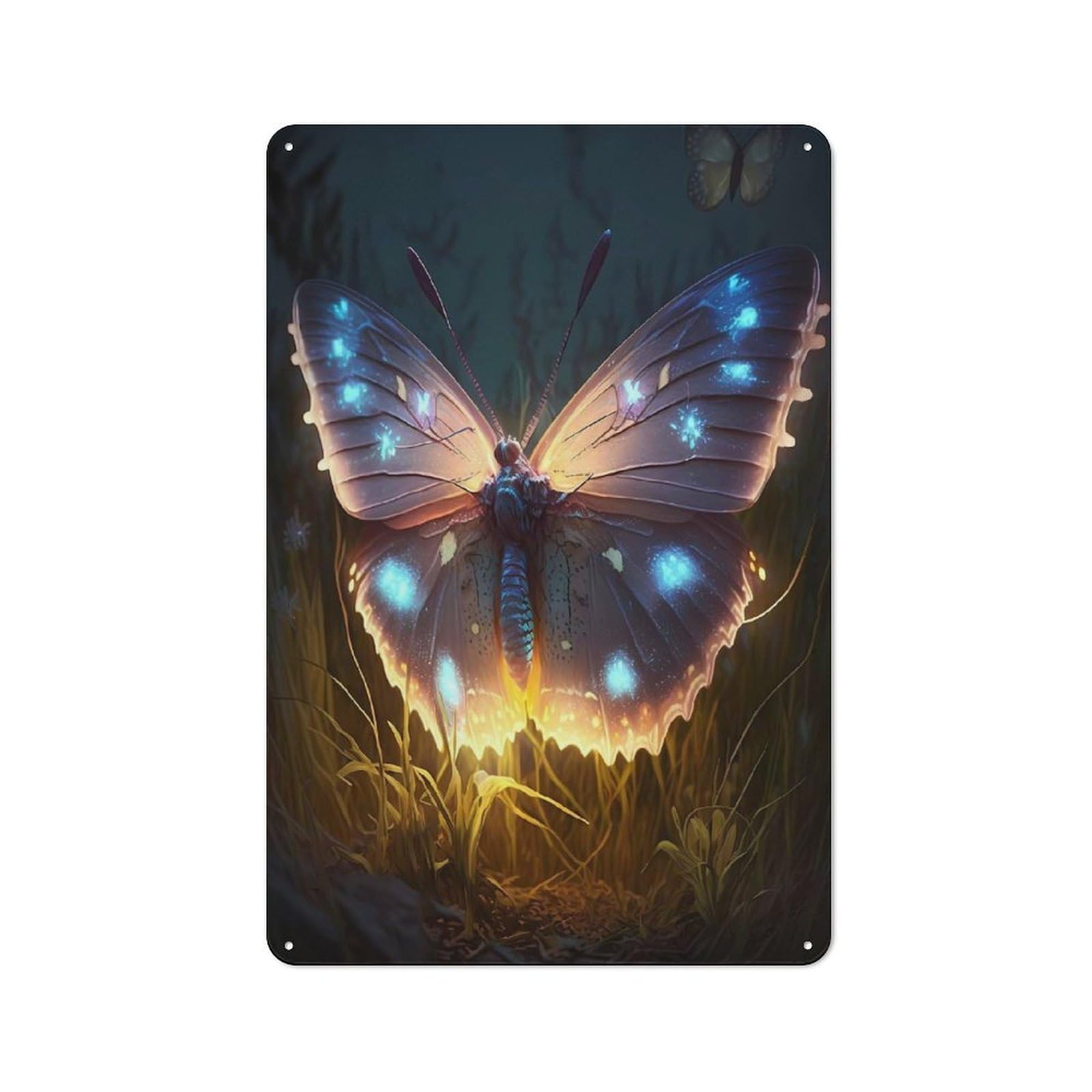 Junmoney Butterfly Ethereal Vintage Metal Wall Sign 30X20cm For Hobby Room Or Studio, For Hobby Room Decor Fans