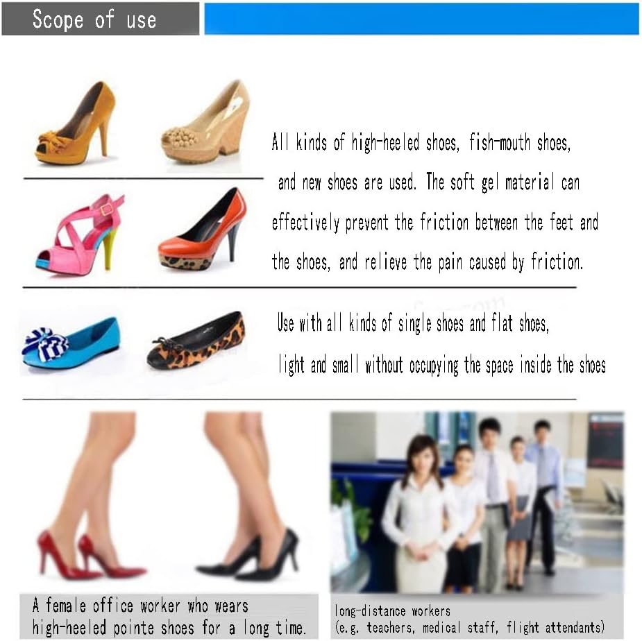 DEAVER Shaped Forefoot Pad Silicone Non-Slip Anti,Toe Splitter High Heels Front Half,Minimally Invasive Gel Hallux Valgus Straightener –Foot Pain Relief