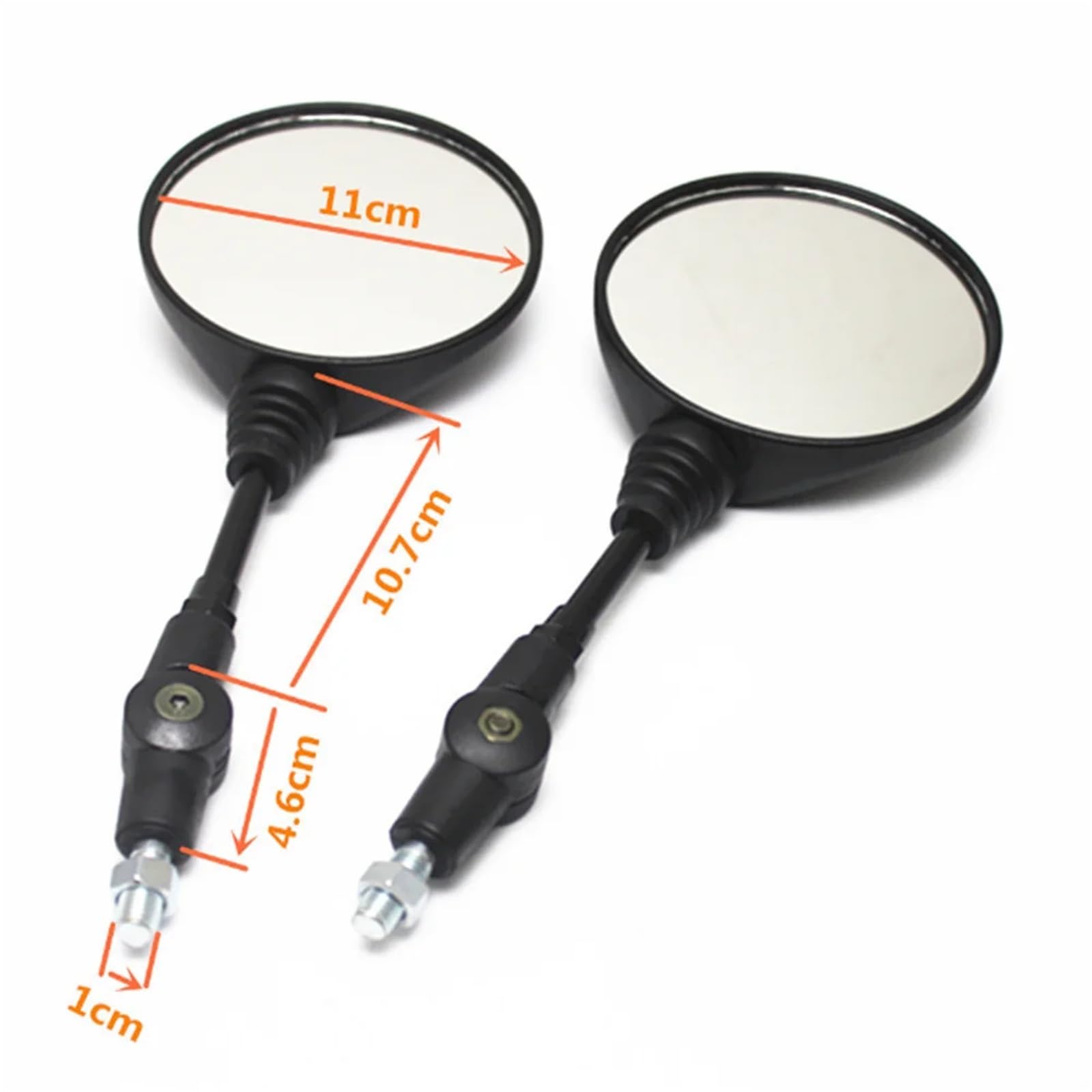 Espejos Retrovisores Redondos Plegables Para KTM – Supermoto, Adventure, SMC, Enduro, Duke – Par De 2, 29 Cm, Rosca 10 Mm