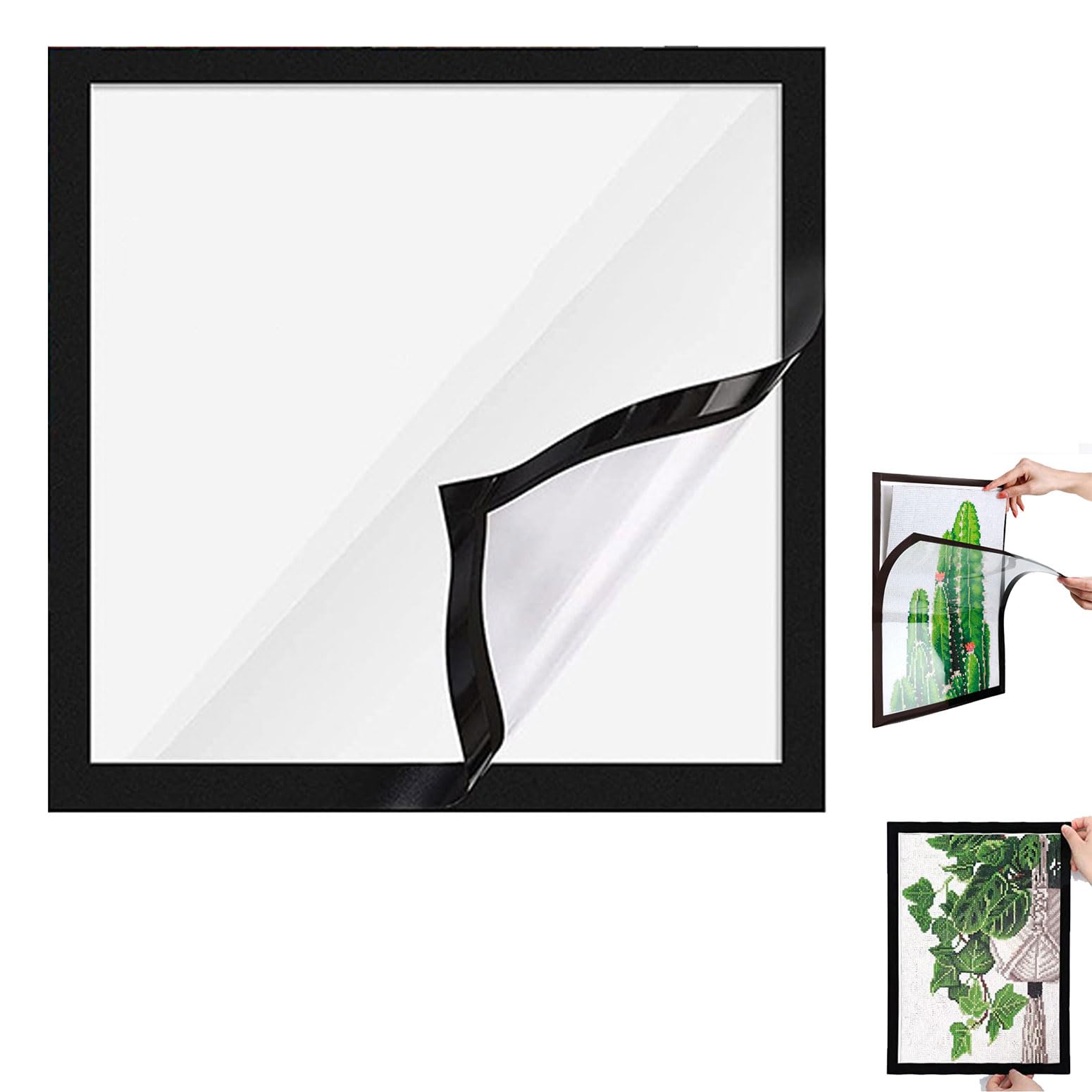 Cadre Photo Magnétique à Strass – 25x25 Cm – Design Carré élégant – Parfait Pour Décorer Affiches, Photos, Certificats !