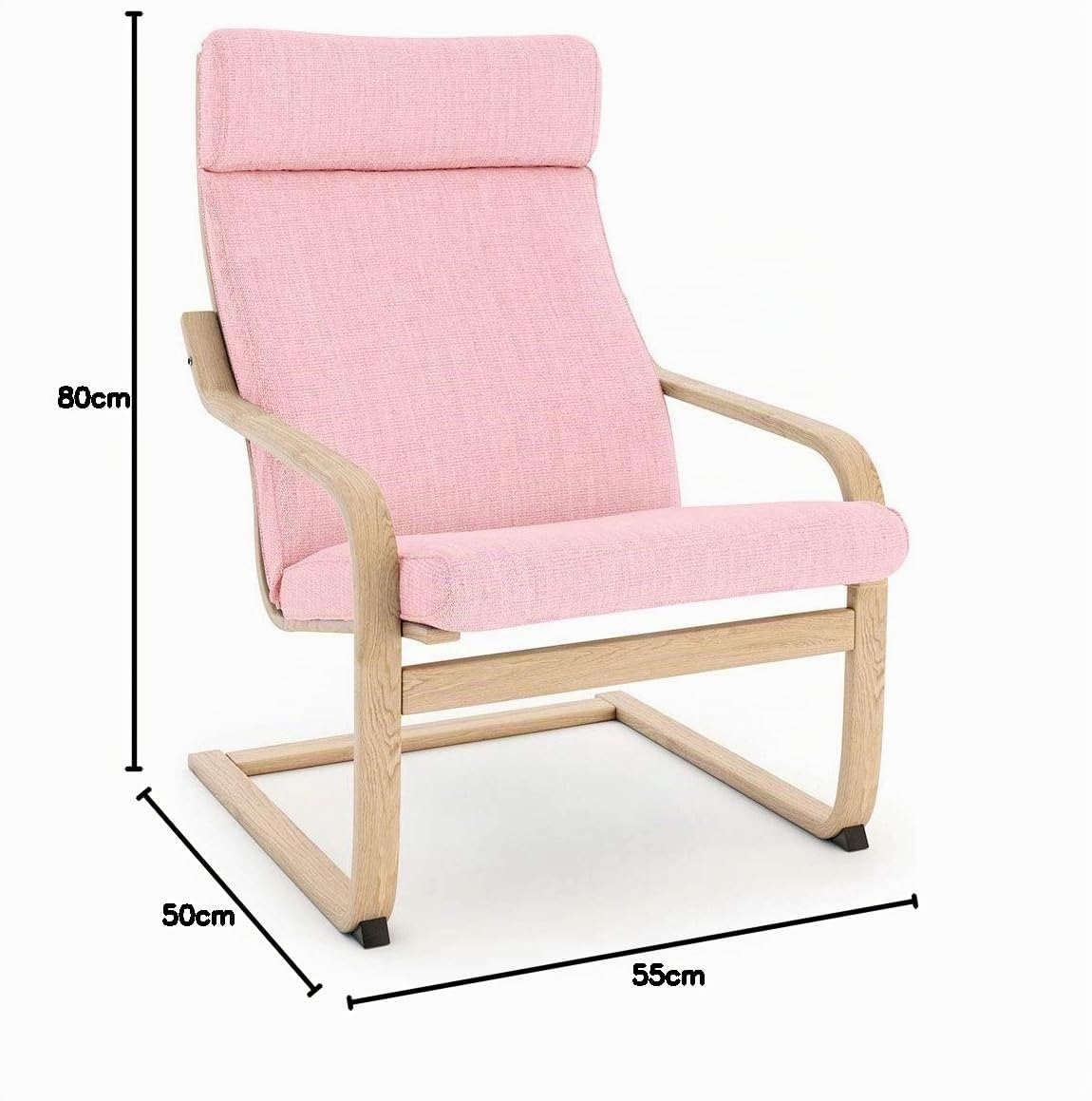 Vinylla Housse de rechange en polyester pour fauteuil Ikea POÄNG, rose (design du coussin 3)