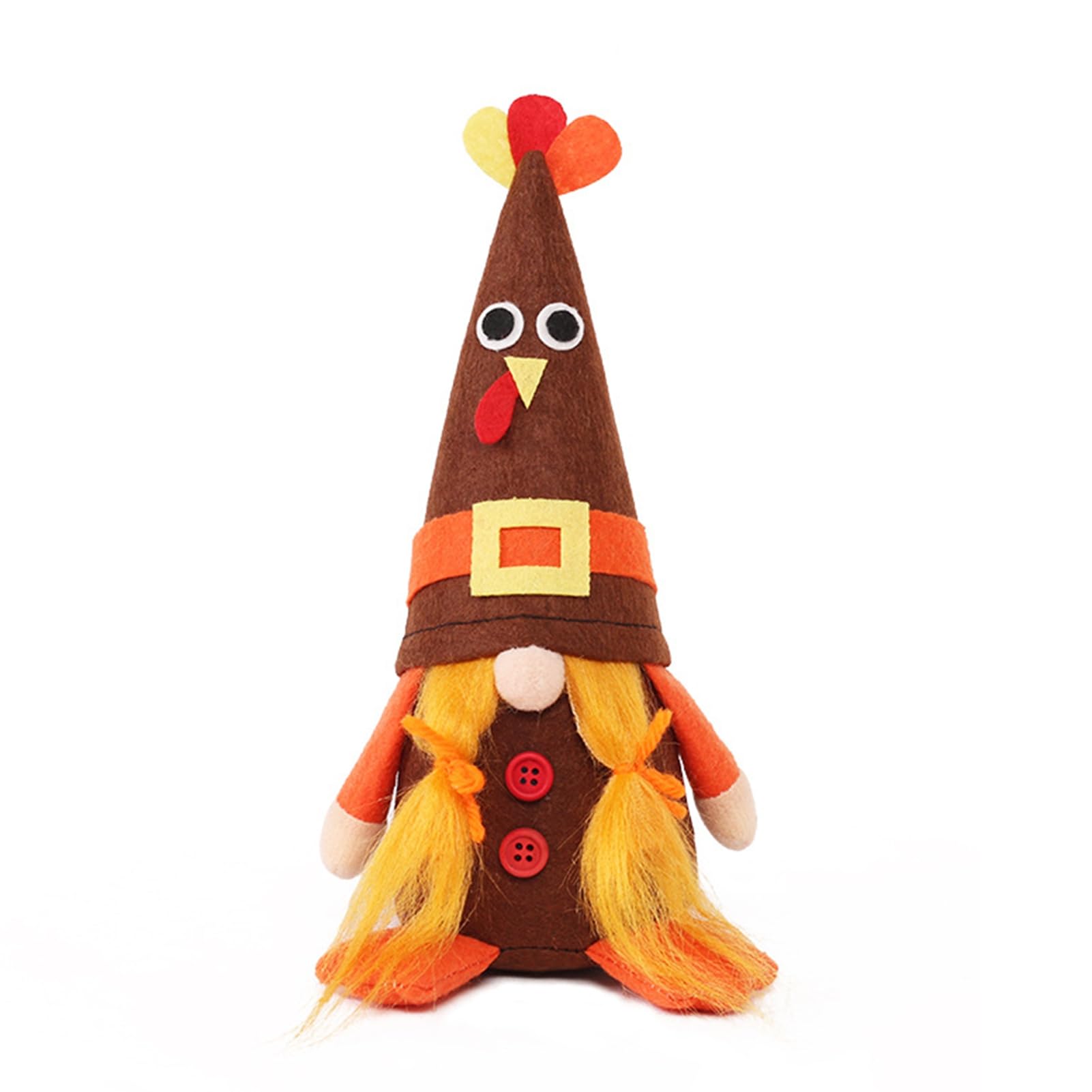 pidodou Halloween Turkey Gnome Plush Decorations Handmade Scandinavian Tomte for Autumn Fall Tiered Tray Table Decor Harvest Festival Party Ornaments 20cm Brown Black Hats Set B