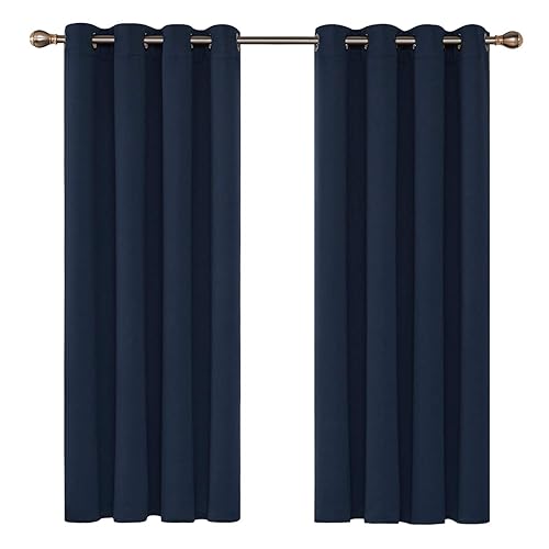 Navy Blackout Curtains Amazon Co Uk