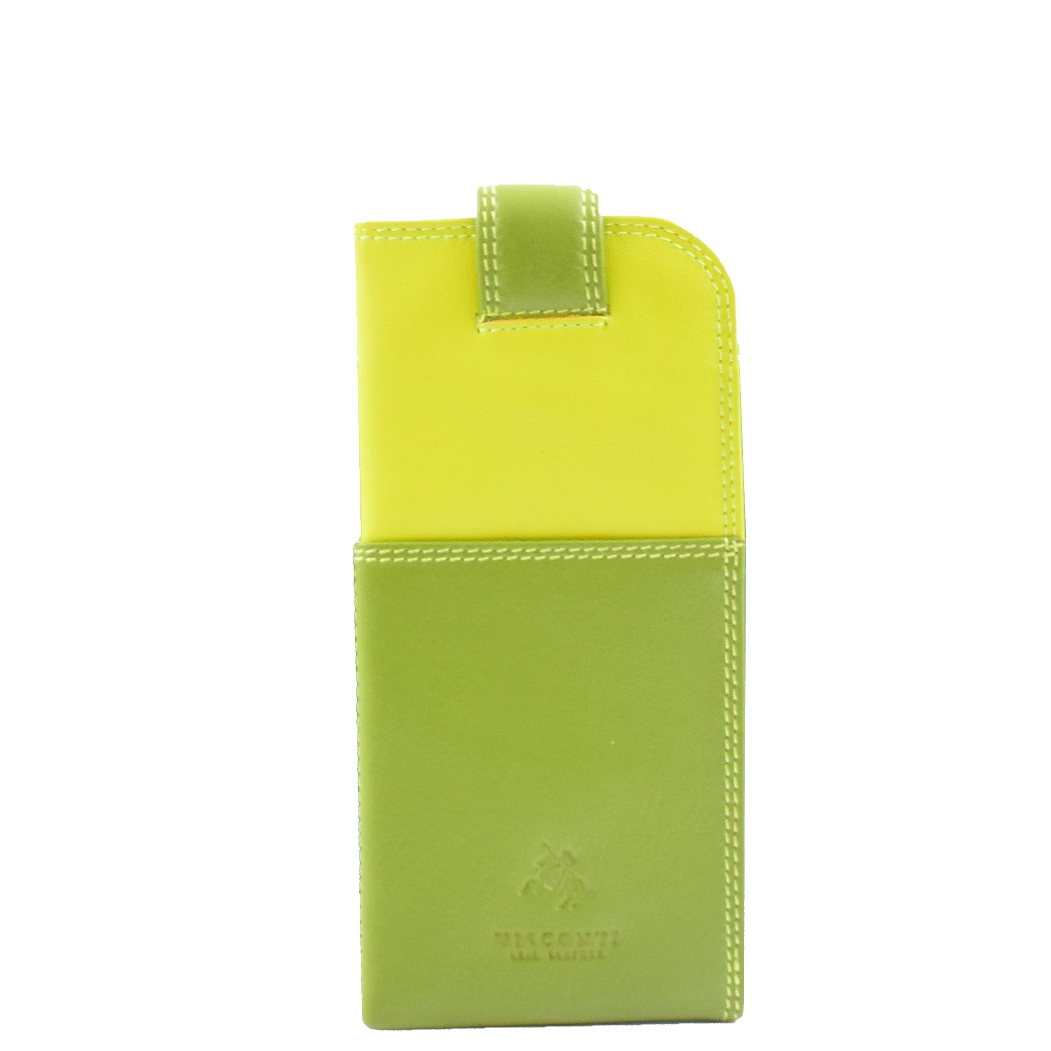 DR658 Stylowe etui na okulary z prawdziwej skóry Limonka Multi, Limonka Multi, S