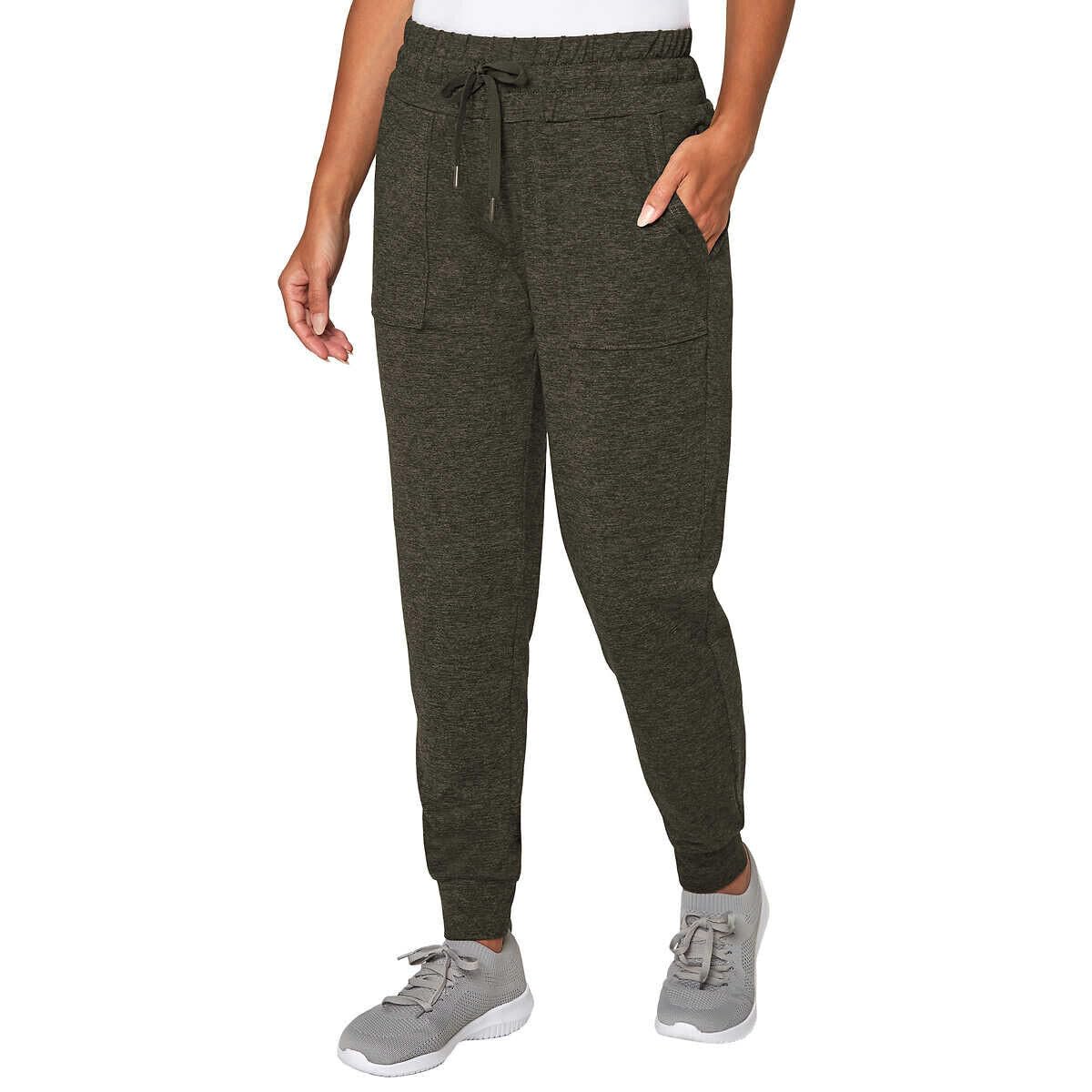 Mondetta Womens Brushed Peached Melange Jogger Pant with Pockets