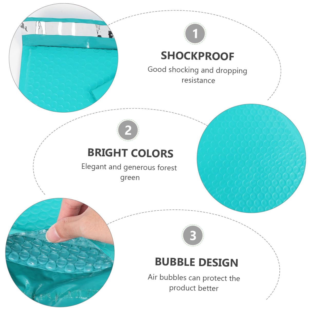 Tofficu Lot de 25 Paquet D'emballage Bulles Auto-adhésifs Verts Forêt 17,2 X 23,4 Cm Soufflet 4 Cm, Paquet Antichoc Pratiques pour Envoi Colis et Rangement Sécurisé