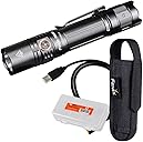 Fenix PD35 v3.0 Rechargeable Tactical Flashlight, 1700 Lumens EDC with Organizer (Black)
