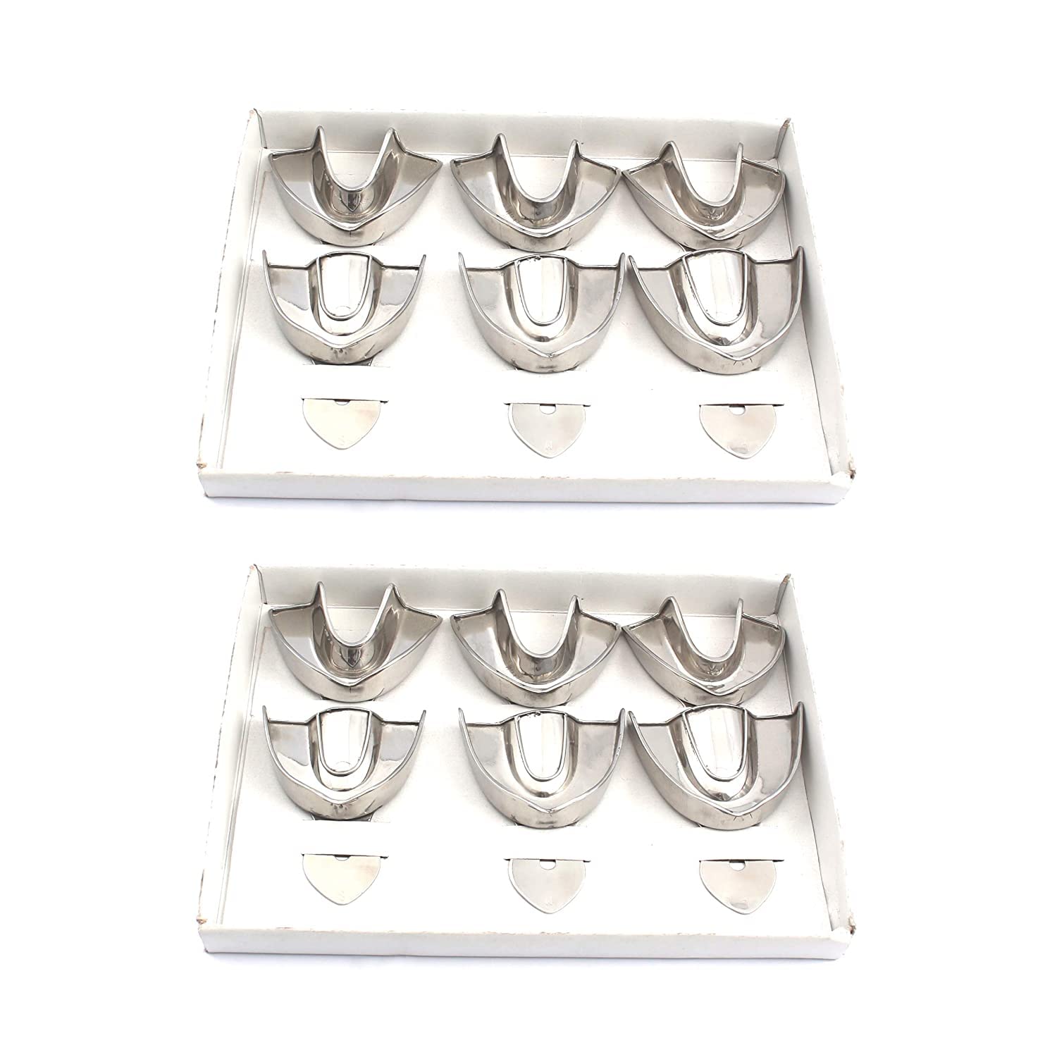 AAPROTOOLS Set of 2 Dental Impression Trays Baby Set of 6 PCS Solid Dental Instruments A+ Quality