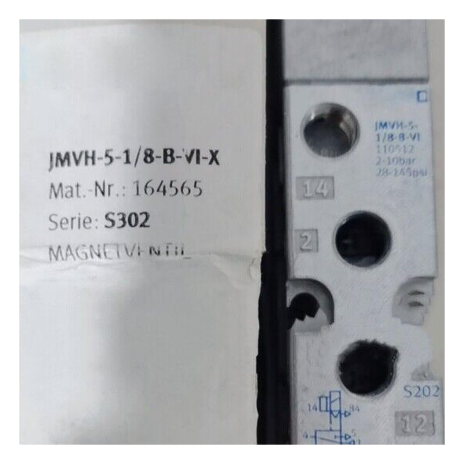 JMVH-5-1/8-B-VI-X 164565 Distributeur monostable pneumatique d'origine sous boîte