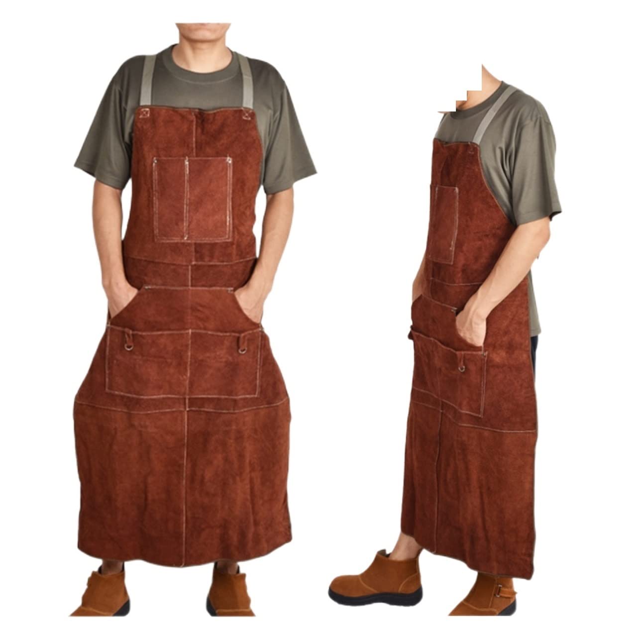 Delantal de Soldadura, cinturón Pesado, calefacción, calefacción de Artesanos Negros, Bolsillo de Herramienta de cinturón Carpintero, Trajes de protección de Soldadura