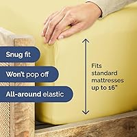 Vista 357 de King Fitted Bed Sheet - Bottom Single Fitted Sheet Only - Ultra-Soft Hotel Luxury Bedding w/ 8-16 Inch Deep Pockets - Breathable, Cooling & Wrinkle