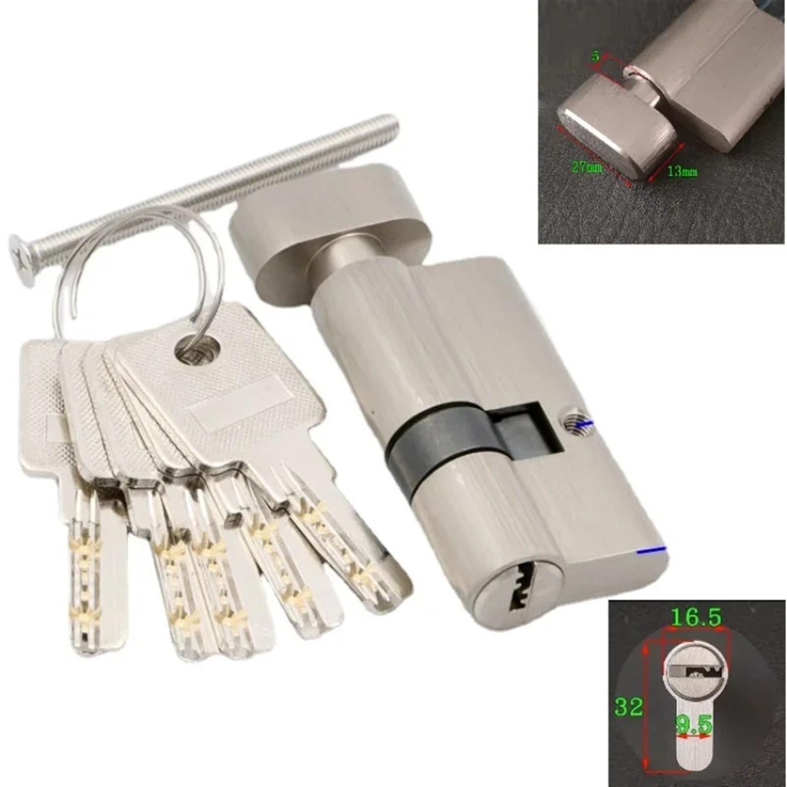 Schließzylinder Schließzylinder, Sicherheitsschloss, Kern, Türzylinder, Innenraum, Schlafzimmer, Wohnzimmer, Griff, Messingschloss, 5 Schlüssel(60mmz 30 and 30mm)