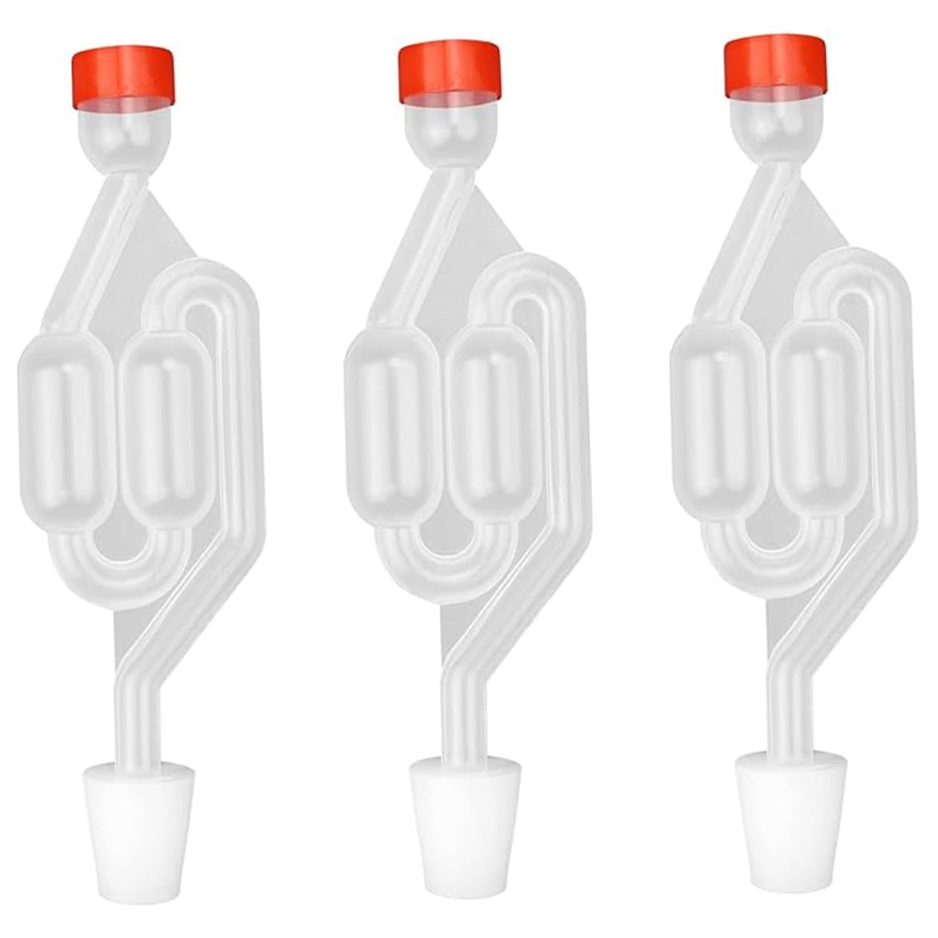 CAKEEYUM 3Pcs Airlocks for Fermenting, S-Shaped Bubble Airlock Set with Rubber Stoppers, Used for Brewing Wine, Beer, Sauerkraut, Pickles Airlocks for Fermenting, Airlock, Air Lock for, Fermen