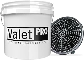 detailmate ValetPRO Wash Bucket - Juego de lavado para coche (13 L), color blanco y negro