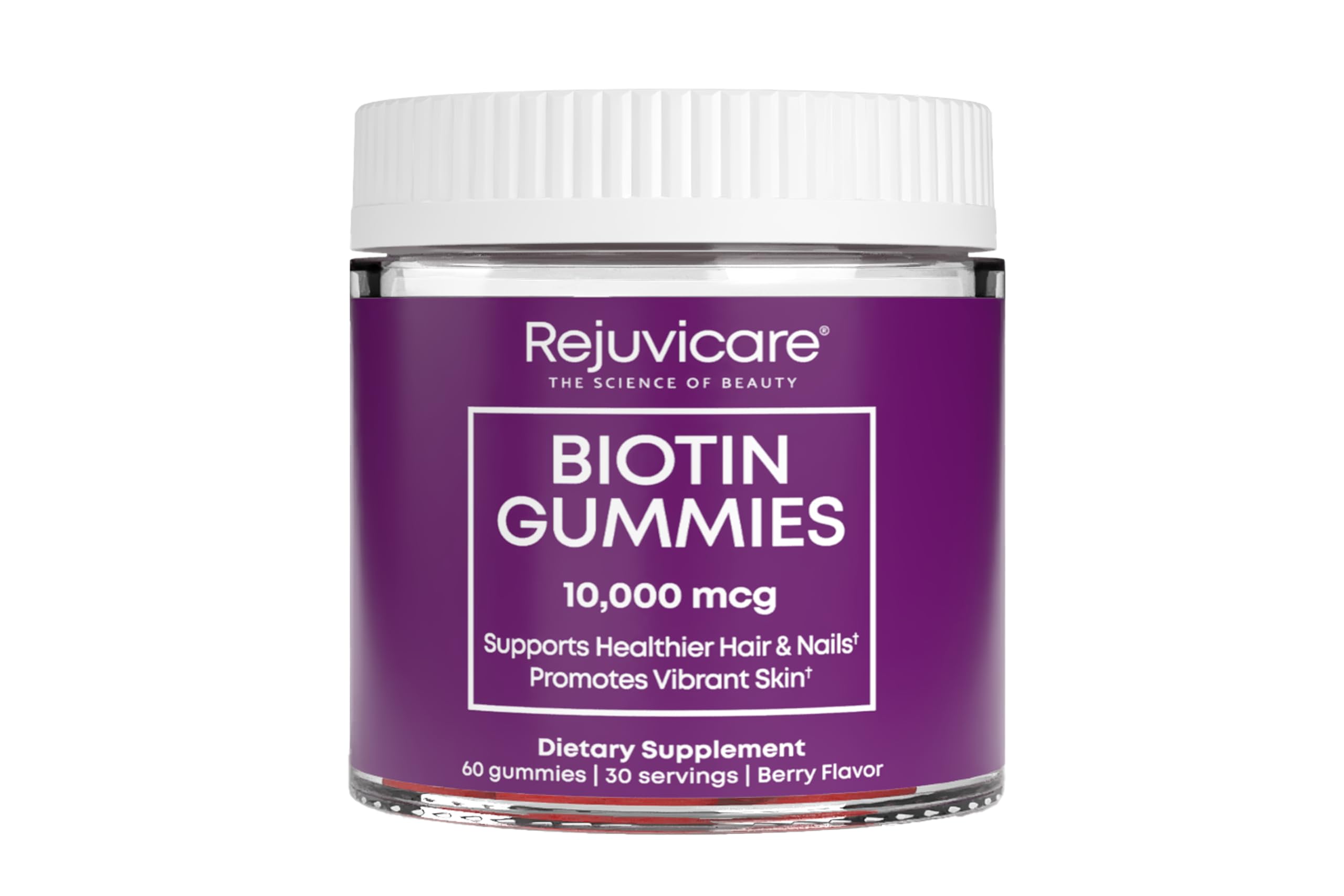 Windmill Health ProductsBiotin Gummies, Strawberry Flavor, 10,000 mcg, 60 Gummies, Rejuvicare