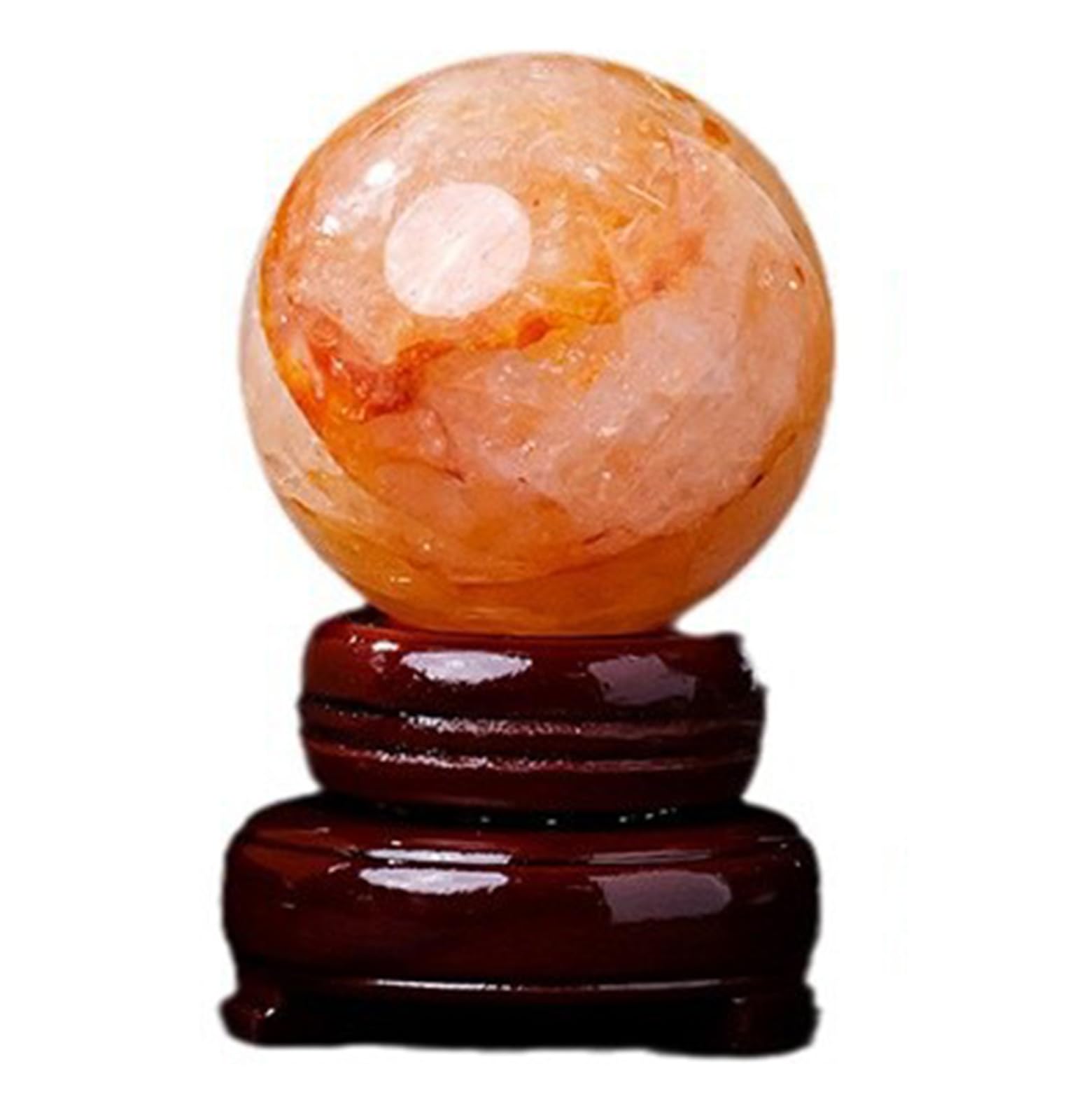 Bola de Cristal de Flor de Goma Roja Natural, Bola de Adivinación Pulida, Bola de Piedras Preciosas, Especímenes Minerales, Bola de Decoración para El Hogar y La Oficina,45~50mm