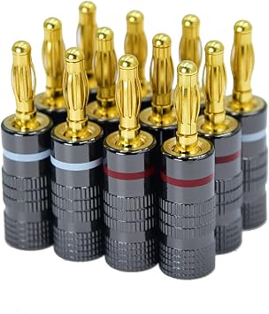 4mm سدادات الصوت جاك الموز لسلك السماعة 24K مطلية بالذهب موزع كابل الكابلات 12 حزمة