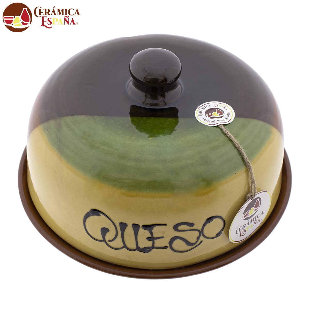 CERÁMICA ESPAÑA | Quesera | Quesera artesanal | Quesera cerámica | Quesera | Quesera grande - Modelo M01 | 26x26x16 cm