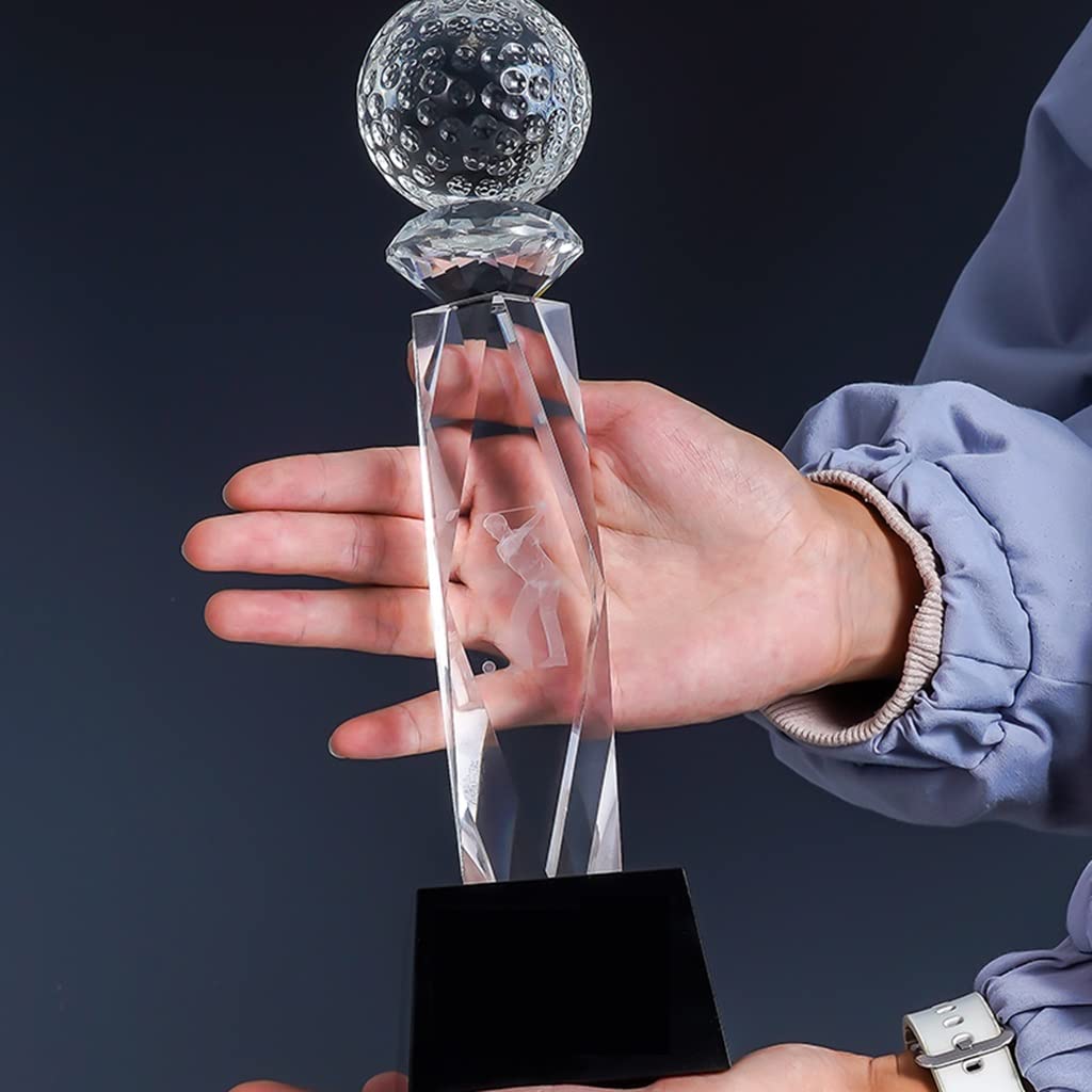 Pokale, Medaillen Auszeichnungen Golf-Trophäe Hole-in-One-Meisterschaftstrophäe Kreative Golf-Souvenirs Gravur Trophäe Transparenter Becherkörper Pokale