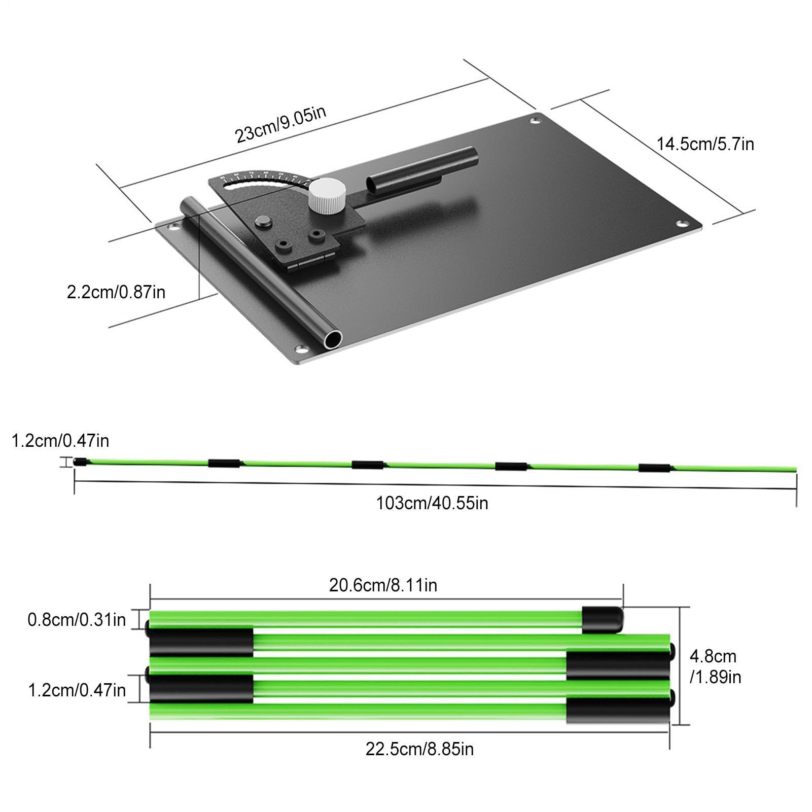 Varilla De Alineación Estables, Ajustables, Plegables, Precisas Y | Set de Soporte Angular de Palos de Alineación Para Adultos, Profesionales, Entusiastas, Principiantes, Aficionados Y
