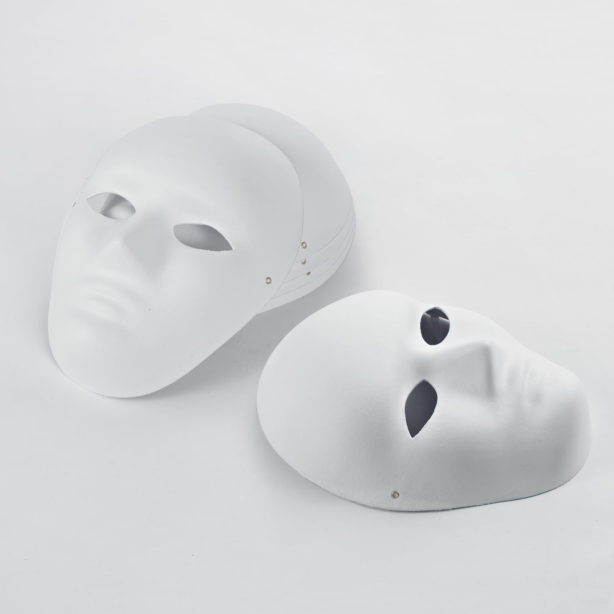 K-Musculo OVISEEN 10 białych masek papierowych do malowania, do samodzielnego malowania, białe maski maskaradowe, do malowania, na karnawał, Cosplay, Halloween, imprezę (20 x 10 cm)